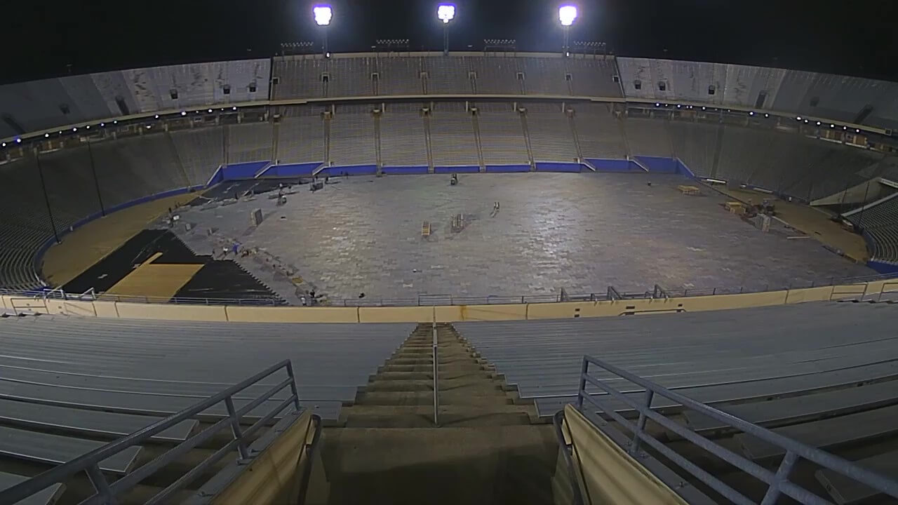 Temporary Flooring being installed for Cotton Bowl 2026