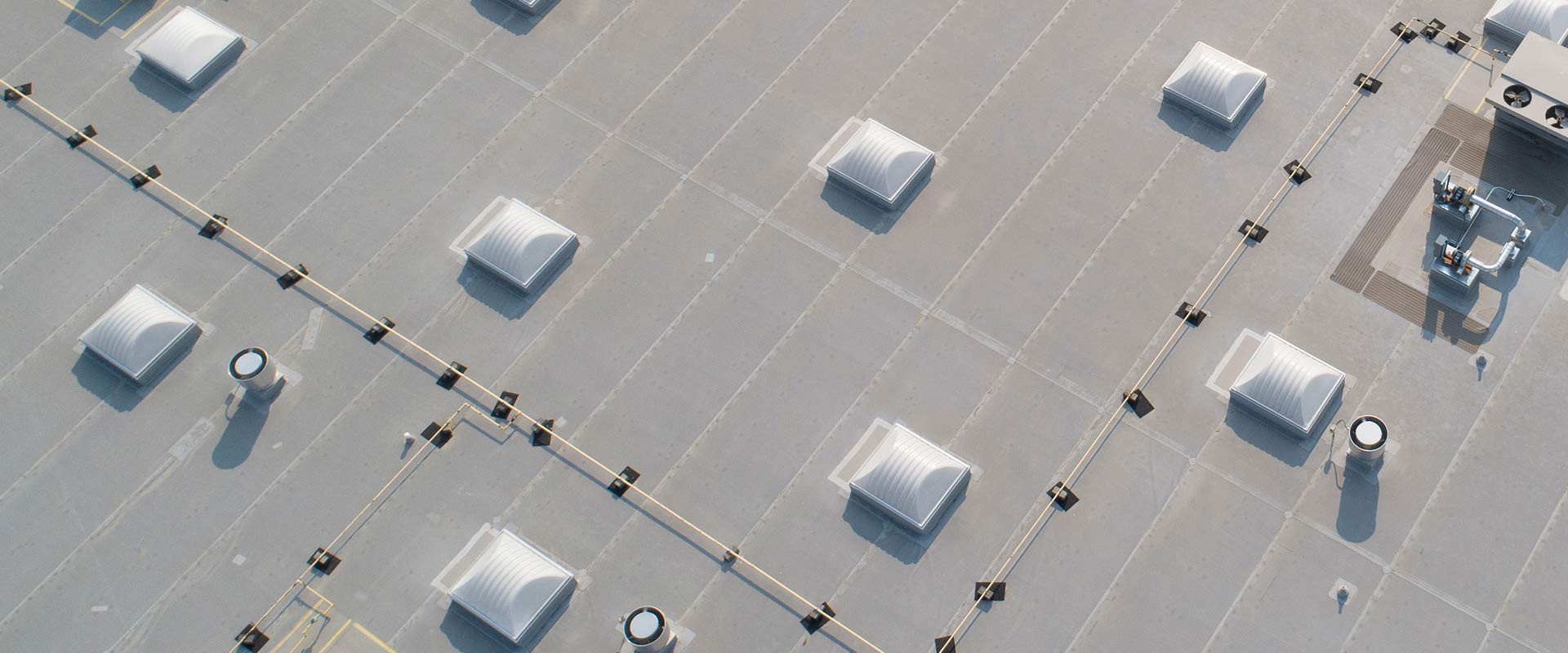Overhead view of industrial roof